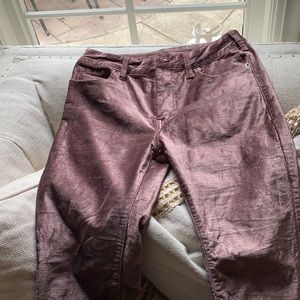 Like new Free People Brown velvet cropped jeans